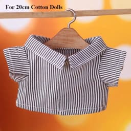 15/20CM Cotton Doll Clothes Fashion Tops Lapel Pure Color Shirt Stripe Lattice Blouse For EXO Idol Dolls Plush Toys Clothing
