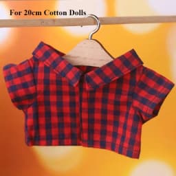 15/20CM Cotton Doll Clothes Fashion Tops Lapel Pure Color Shirt Stripe Lattice Blouse For EXO Idol Dolls Plush Toys Clothing