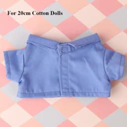 15/20CM Cotton Doll Clothes Fashion Tops Lapel Pure Color Shirt Stripe Lattice Blouse For EXO Idol Dolls Plush Toys Clothing