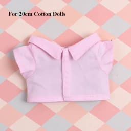 15/20CM Cotton Doll Clothes Fashion Tops Lapel Pure Color Shirt Stripe Lattice Blouse For EXO Idol Dolls Plush Toys Clothing