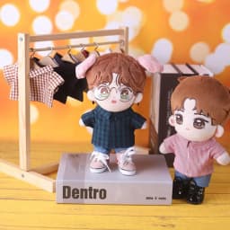 15/20CM Cotton Doll Clothes Fashion Tops Lapel Pure Color Shirt Stripe Lattice Blouse For EXO Idol Dolls Plush Toys Clothing