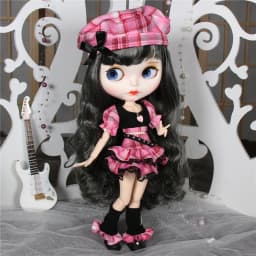 ICY DBS Blyth doll clothes pink dress Berets Plaid skirt anime suit cool outfits cosplay girl