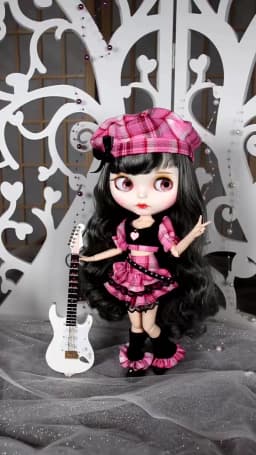 ICY DBS Blyth doll clothes pink dress Berets Plaid skirt anime suit cool outfits cosplay girl
