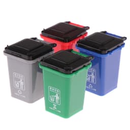 1:12 Dollhouse Furniture Toy Mini Trash Can Toy Garbage Truck Cans Curbside Vehicle Garbage Separation Bin Toys Kid Gift
