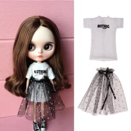 1pcs Blythe Clothes long T-shirt+Lace Skirt White Dress for Doll Accessories Clothing (Blythe,ob,Pullip,OB24,1/6 Dolls)