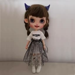 1pcs Blythe Clothes long T-shirt+Lace Skirt White Dress for Doll Accessories Clothing (Blythe,ob,Pullip,OB24,1/6 Dolls)