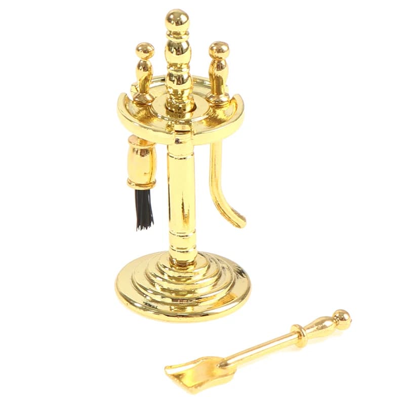 4pcs/lot Alloy Miniature Cleaning Tools Display Holder For 1/12 Dolls House Life Scenes Decoration Accessory