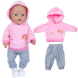 New Born Baby Doll Clothes Hooded Sweater for 18" Girl Doll Jacket Toys Doll Outfits