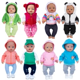 New Born Baby Doll Clothes Hooded Sweater for 18" Girl Doll Jacket Toys Doll Outfits