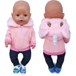 New Born Baby Doll Clothes Hooded Sweater for 18" Girl Doll Jacket Toys Doll Outfits