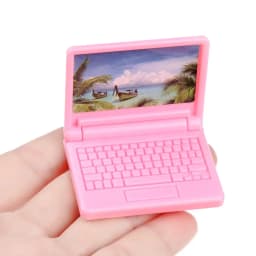 1Pcs Simulation Miniature Tablet Computer Mini Laptop Model Collapsible Office Computer Model Dollhouse Decoration Accessories