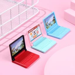 1Pcs Simulation Miniature Tablet Computer Mini Laptop Model Collapsible Office Computer Model Dollhouse Decoration Accessories