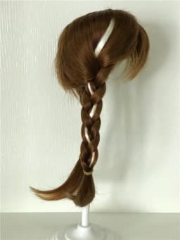 New Braid Brown Hair Wig for 22 Inch Reborn Dolls Long Straight Hair for 32-35cm Doll Head Silicone Reborn Baby Doll Hair Wig