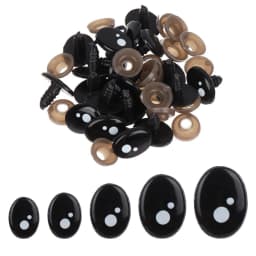 20/40Pcs Oval Black Eyes For Toys Cartoon Safety Eyes For Dolls Making Animal Amigurumi Bear Craft Accessories
