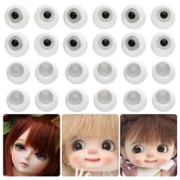 1Set Acrylic Half Round Doll Eyes 8~26mm Transparent Black Eye Patch Safety Eyeball Sticking Mud Clay Toys DIY Doll Accessories