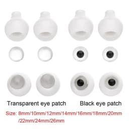 1Set Acrylic Half Round Doll Eyes 8~26mm Transparent Black Eye Patch Safety Eyeball Sticking Mud Clay Toys DIY Doll Accessories