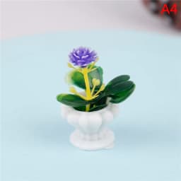 Fairy Garden Ornament Mini Potted Plant Flowers Pot DollHouse Decor Bonsai Model Kids Play Toys 1:12 Doll House Miniature