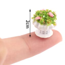 Fairy Garden Ornament Mini Potted Plant Flowers Pot DollHouse Decor Bonsai Model Kids Play Toys 1:12 Doll House Miniature