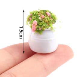 Fairy Garden Ornament Mini Potted Plant Flowers Pot DollHouse Decor Bonsai Model Kids Play Toys 1:12 Doll House Miniature