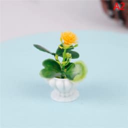 Fairy Garden Ornament Mini Potted Plant Flowers Pot DollHouse Decor Bonsai Model Kids Play Toys 1:12 Doll House Miniature
