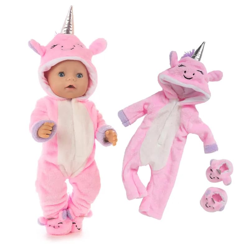 2023 New Animal Jumpsuits+Shoes Fit For 43cm Born Baby Doll 17inch Doll Clothes Baby Birthday Festival Gift