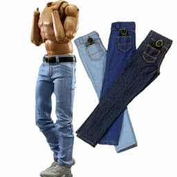 1/6 Scale Soldier Classic Slim Denim Pants Jeans & Belt Model For 12 Inch Male Action Figure Body Dolls Clothing Accessories