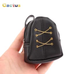 1:6 Dollhouse Miniature Backpack Chain Bag For 30cm Doll Decor Toy Luxury Bag Doll House Accessories Kids Pretend Play Toys