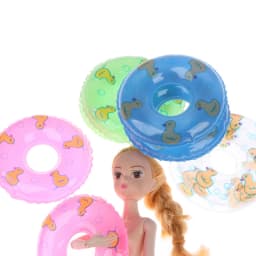 2PC Mini Doll Swimming Buoy Ring Toy Cute Yellow Duck Summer Bathing Float Lifebelt Dollhouse Accessories for Doll Suit 1/6 1/12