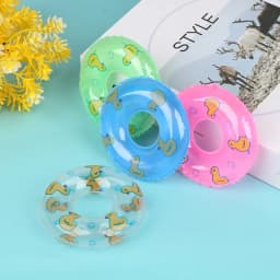 2PC Mini Doll Swimming Buoy Ring Toy Cute Yellow Duck Summer Bathing Float Lifebelt Dollhouse Accessories for Doll Suit 1/6 1/12