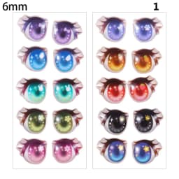 10Pairs Cartoon Doll Eyes Stickers Cute Flower Strar Bunny Clay Decals Anime Figurine Doll Face Organ Paster Toys Doll Accessory