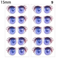 10Pairs Cartoon Doll Eyes Stickers Cute Flower Strar Bunny Clay Decals Anime Figurine Doll Face Organ Paster Toys Doll Accessory