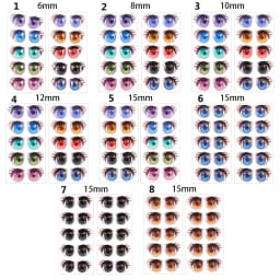 10Pairs Cartoon Doll Eyes Stickers Cute Flower Strar Bunny Clay Decals Anime Figurine Doll Face Organ Paster Toys Doll Accessory