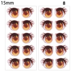 10Pairs Cartoon Doll Eyes Stickers Cute Flower Strar Bunny Clay Decals Anime Figurine Doll Face Organ Paster Toys Doll Accessory