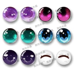 10Pairs Cartoon Doll Eyes Stickers Cute Flower Strar Bunny Clay Decals Anime Figurine Doll Face Organ Paster Toys Doll Accessory