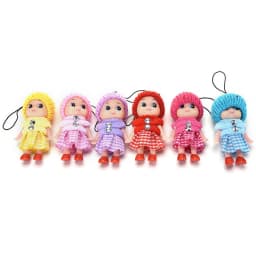 1PC Super Cute 8cm Plush Dolls Keychain Soft Stuffed Toys Keyring Mini Plush Animals Key Chain Doll Random Color
