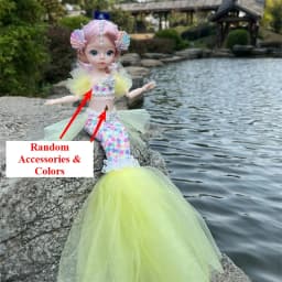 45cm/17.72inch Mermaid Doll Girl Toy Blue Eyed Children's Princess Doll Wedding Dress Doll,Christmas/Halloween/Thanksgiving Gift