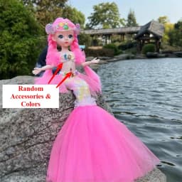 45cm/17.72inch Mermaid Doll Girl Toy Blue Eyed Children's Princess Doll Wedding Dress Doll,Christmas/Halloween/Thanksgiving Gift