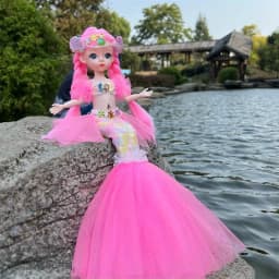 45cm/17.72inch Mermaid Doll Girl Toy Blue Eyed Children's Princess Doll Wedding Dress Doll,Christmas/Halloween/Thanksgiving Gift