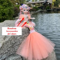 45cm/17.72inch Mermaid Doll Girl Toy Blue Eyed Children's Princess Doll Wedding Dress Doll,Christmas/Halloween/Thanksgiving Gift