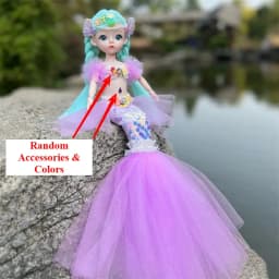 45cm/17.72inch Mermaid Doll Girl Toy Blue Eyed Children's Princess Doll Wedding Dress Doll,Christmas/Halloween/Thanksgiving Gift
