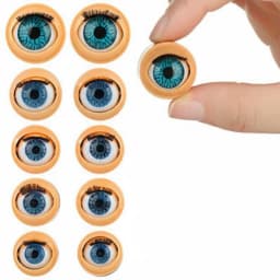 1Pair Doll Rolling Eyeballs with Eyelashes DIY Doll Eyes Simulation Active Eyeball Doll Eyechips Doll Eye Accessories