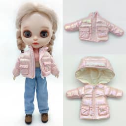 Ob22 Doll Pink Reflective Down Jackets Clothes Doll Winter Overcoat Clothing For Blythes Ymy 22 Licca Azones Ob24 Ob27 Fr Doll