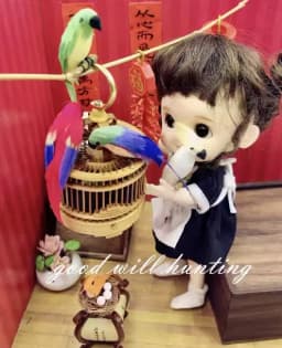 1:12 Doll House Miniature Sculpture Buddha Hand String Incense Burner Pu Fan Bird Cage Tea Set Clock Tea Room OB11 Scene Model