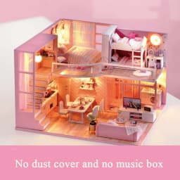 No Original Box Clearance DIY Wooden Doll Houses Miniature Building Kit Desert Store Casa Flower Villa Dollhouse Assembly Toys