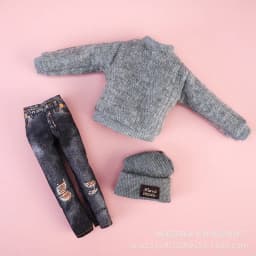 Doll's Clothing for 30cm Doll Fashionable Suit Wool Sweater Hat Pants Clothes Toy Accessories