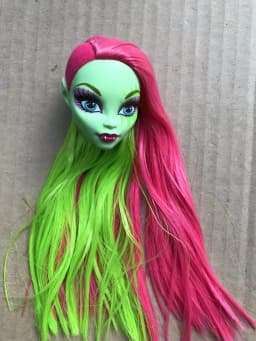 1/6 Doll Head Toys DIY Toy Rare Face Doll Parts Colorful Hair Doll Accessories Brown White Beige Skin Doll Heads Figures