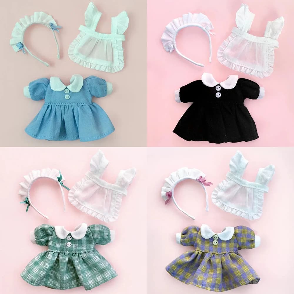 New Ob11 Bjd Dolls Dress Clothes With Apron Doll French Maid With Headwear For Ob11,Obitsu 11,Molly, Gsc,1/12 Bjd Doll
