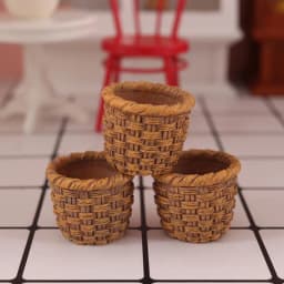 Mini 1/12 Cute Dollhouse Rattan Frame Hand-woven Vegetable Food Storage Basket Dolls Miniature Decoration