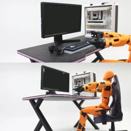 1/12 Dollhouse Study Room Esports Games Computer Keyboard Set Desk Chair Set Furniture Decor Micro Scene Props