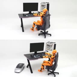 1/12 Dollhouse Study Room Esports Games Computer Keyboard Set Desk Chair Set Furniture Decor Micro Scene Props